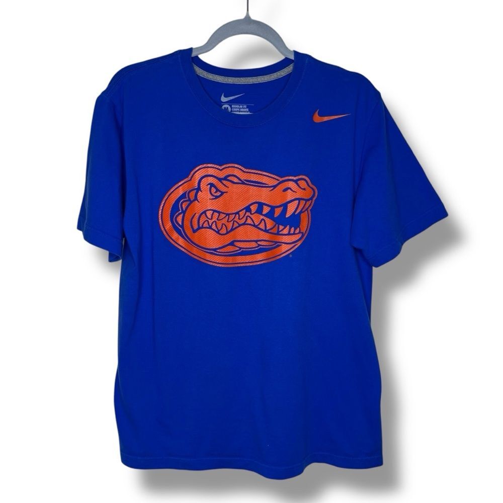 Nike Florida Gators Blue Orange Logo Crew Neck Short Sleeve T Shirt Men Medium